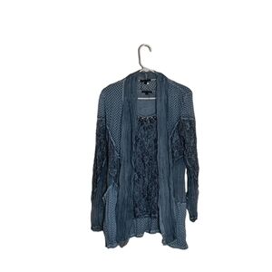 Women's Blue Lace Cardigan Top